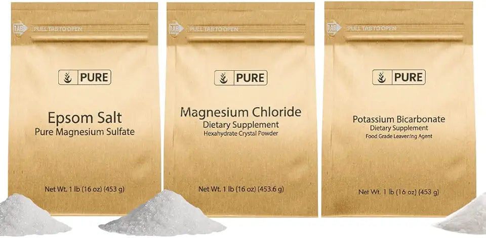 Potassium Bicarbonate, Magnesium Chloride, & Epsom Salt 1lb Food Safe A985129