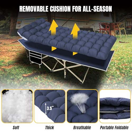 Folding Camping Cot with Removable Mattress and Carry Bag J4222