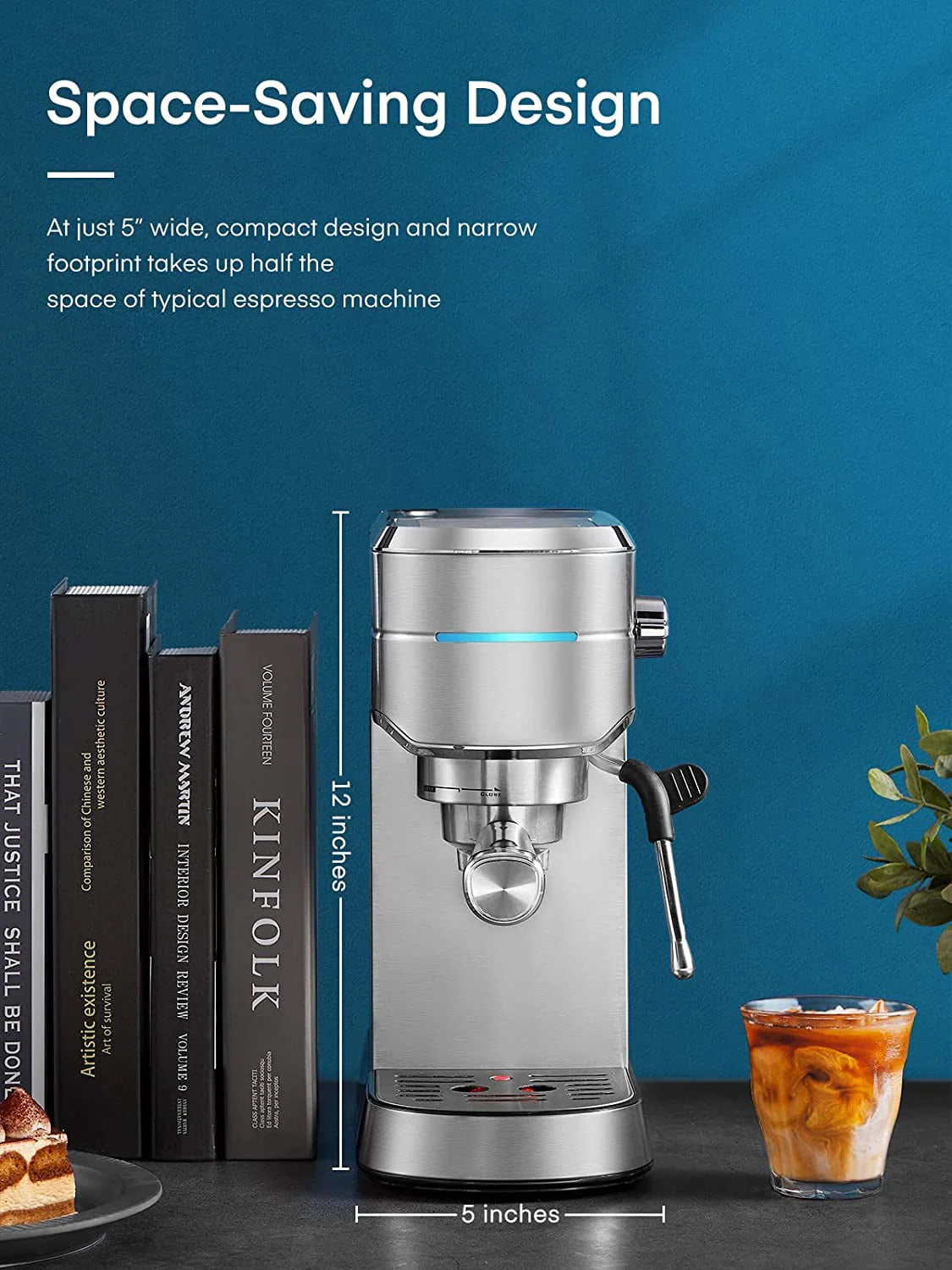 20 Bar Stainless Steel Espresso and Cappuccino Maker with Milk Frother A71047