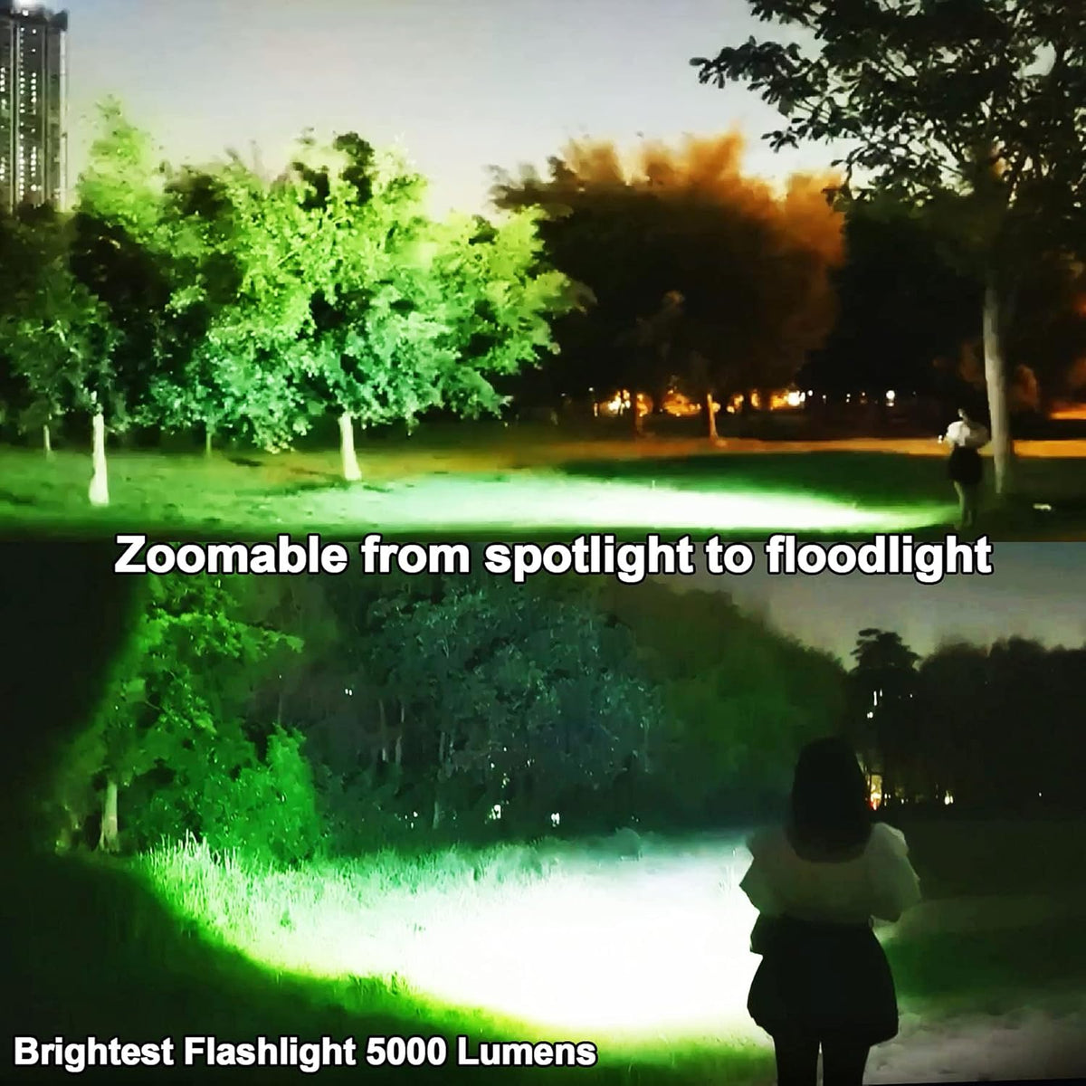 Rechargeable Flashlights High Lumens 1000000 Zoomable 26650 Floodlight Spotlight Strobe Light Lanterns E638