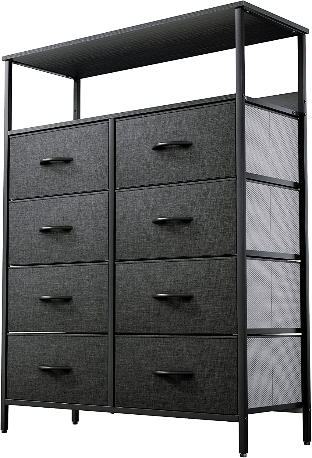 8 Drawer Fabric Dresser with Shelves F8902