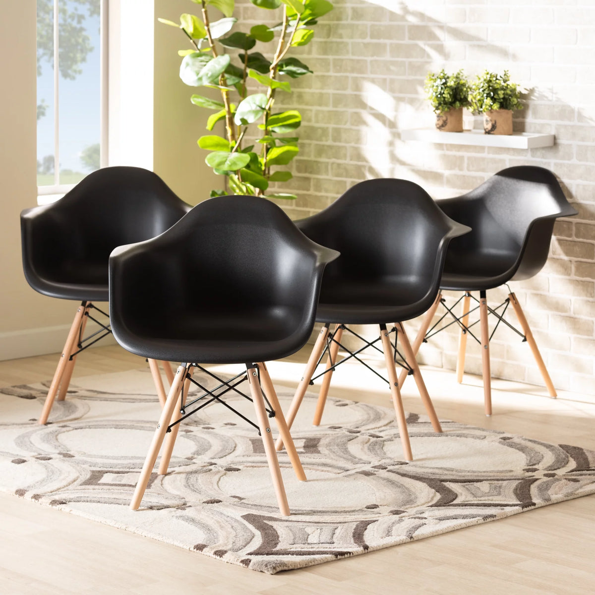 Black Dining Chair Set of 4 I9987