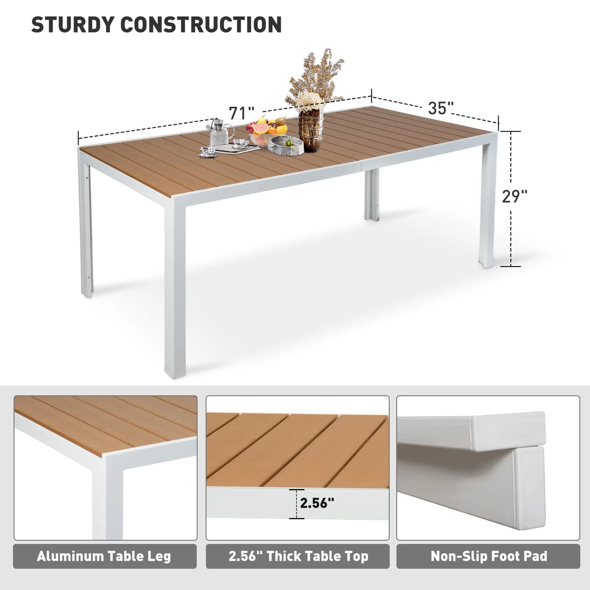 Aluminum Patio Dining Table for 8 Person C188692