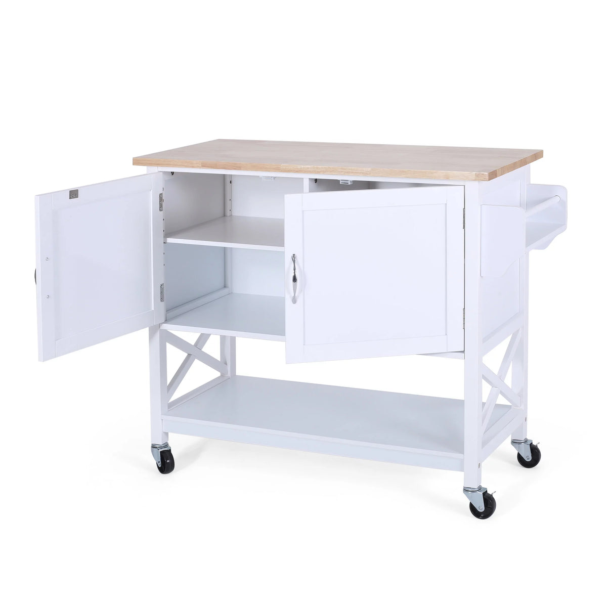 White Wood Kitchen Cart N1327