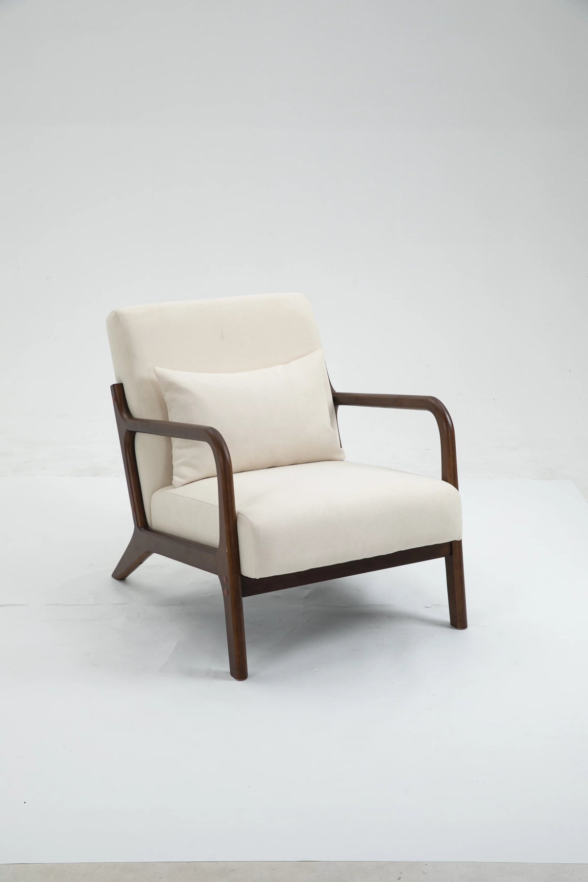 Mid Century Modern Upholstered Accent Chair with Wood Frame H45360