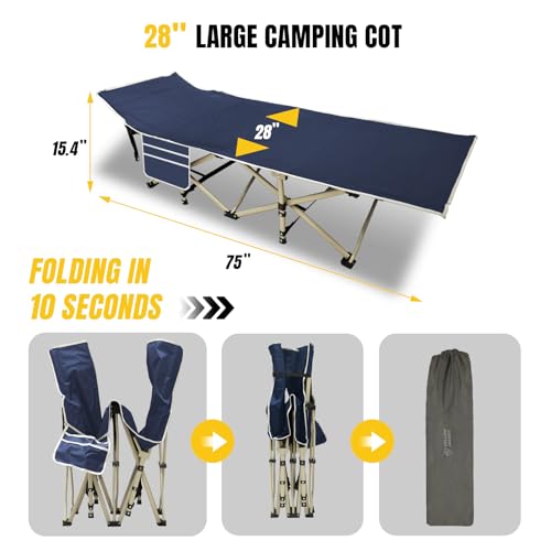 Folding Camping Cot with Removable Mattress and Carry Bag J4222