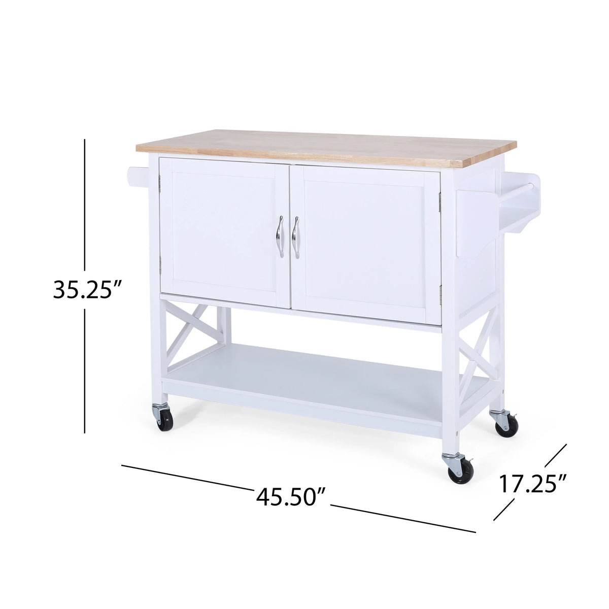 White Wood Kitchen Cart N1327