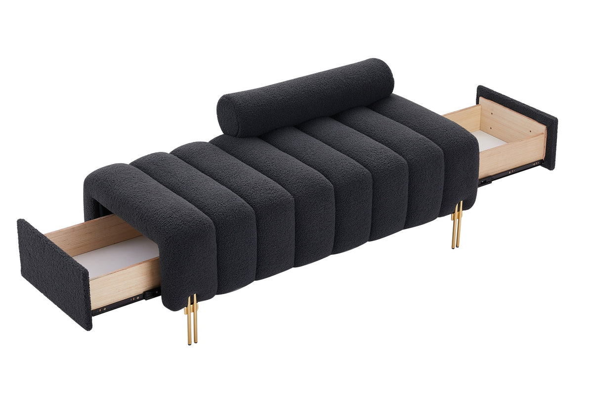 Grey Upholstered Storage Bench B664