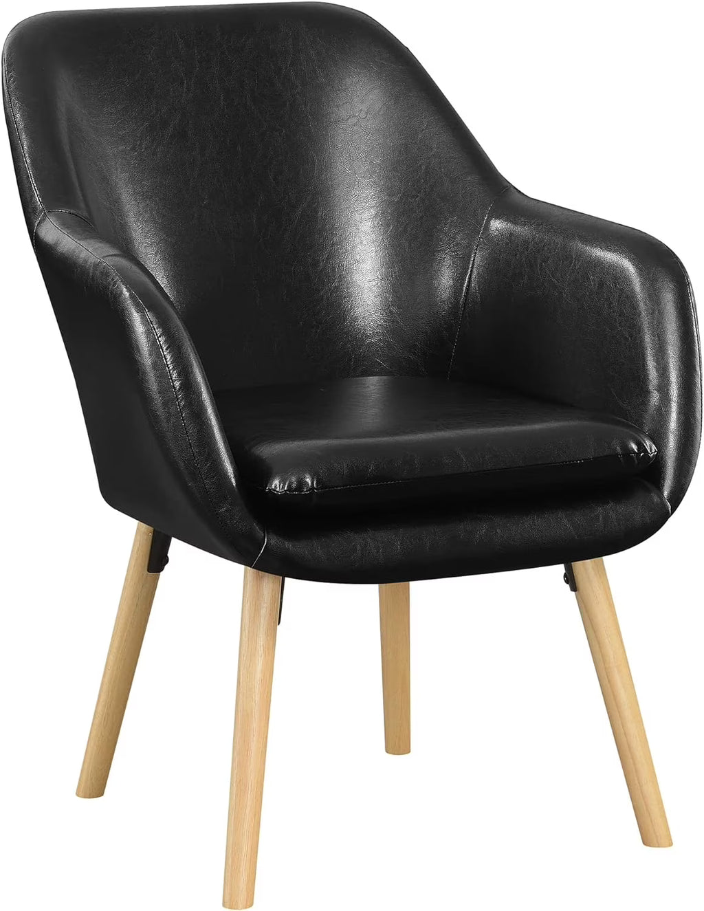 Black Faux Leather Accent Chair N31325