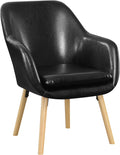 Black Faux Leather Accent Chair N31325