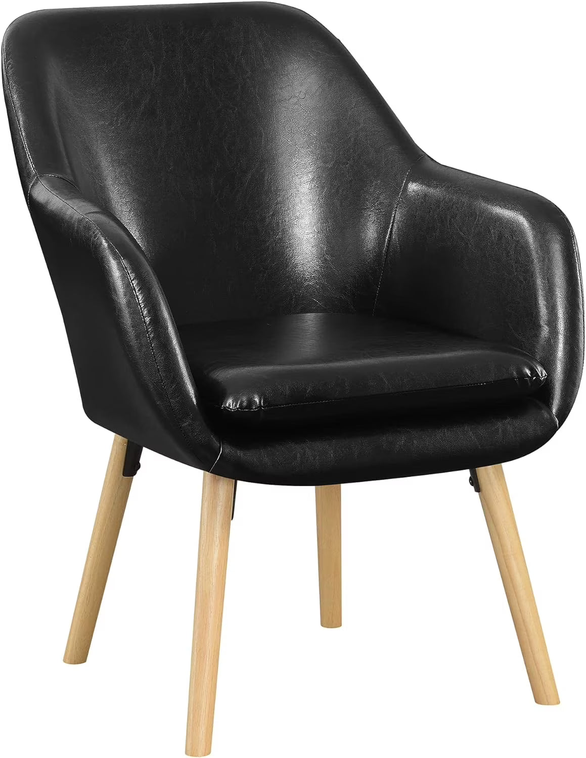 Black Faux Leather Accent Chair N31325