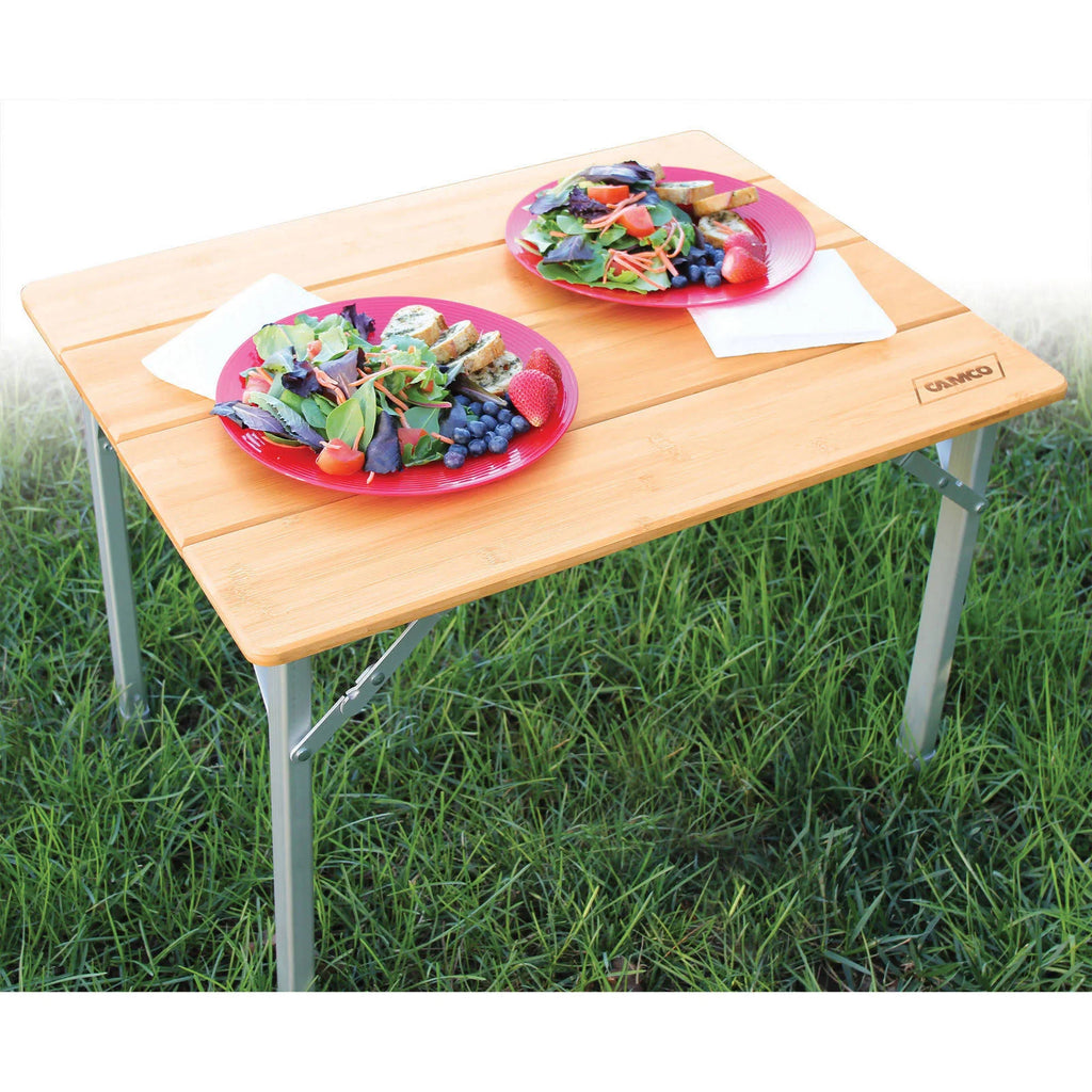 Bamboo Folding Table with Aluminum Legs Q280350