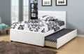 Twin Size White Faux Leather Upholstered Bed with Trundle U9969