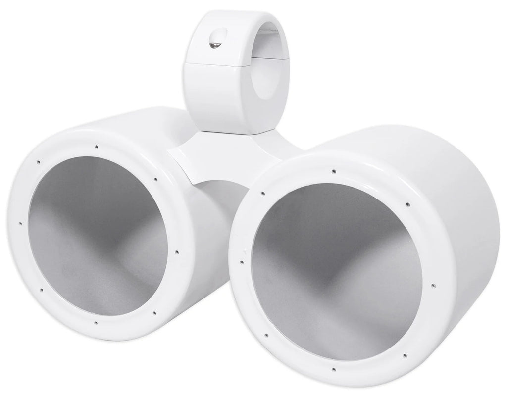 Dual 6.5" White Aluminum Wakeboard Tower Speaker Enclosure Y307