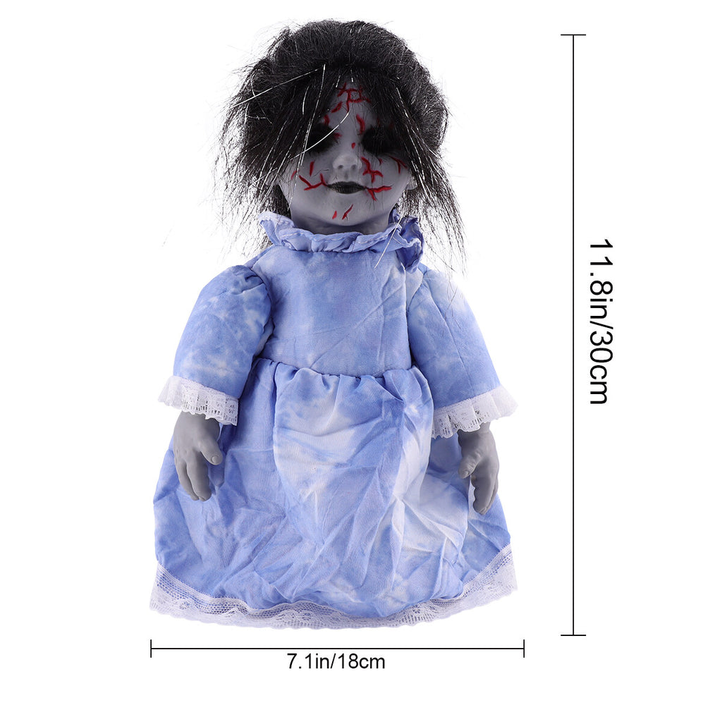 Halloween Scary Dolls, 1 PC Voice-activated Induction Glowing Walking Doll K74212