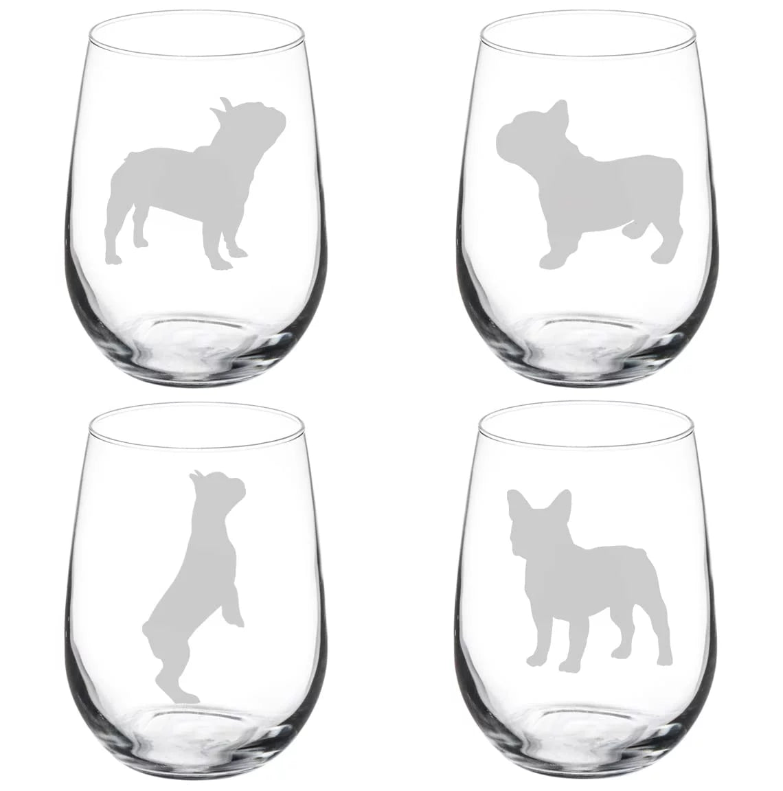 Set of 4 Stemless Wine Glass Goblet N4336