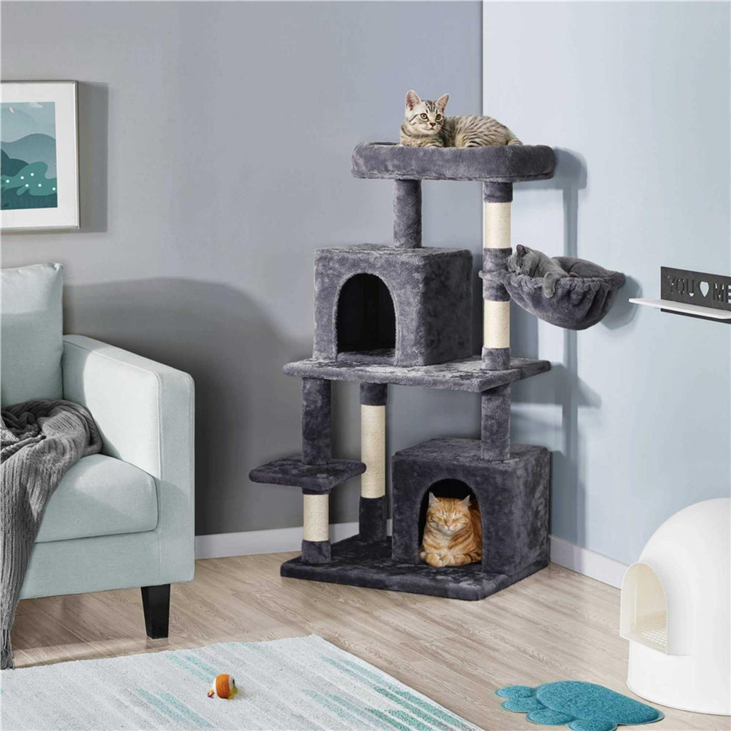 Gray Cat Tree with Two Condos B716094