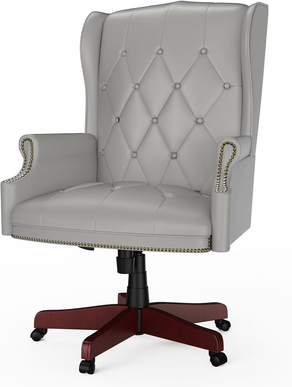 Gray High Back PU Leather Office Chair with Caster Wheels Z5928