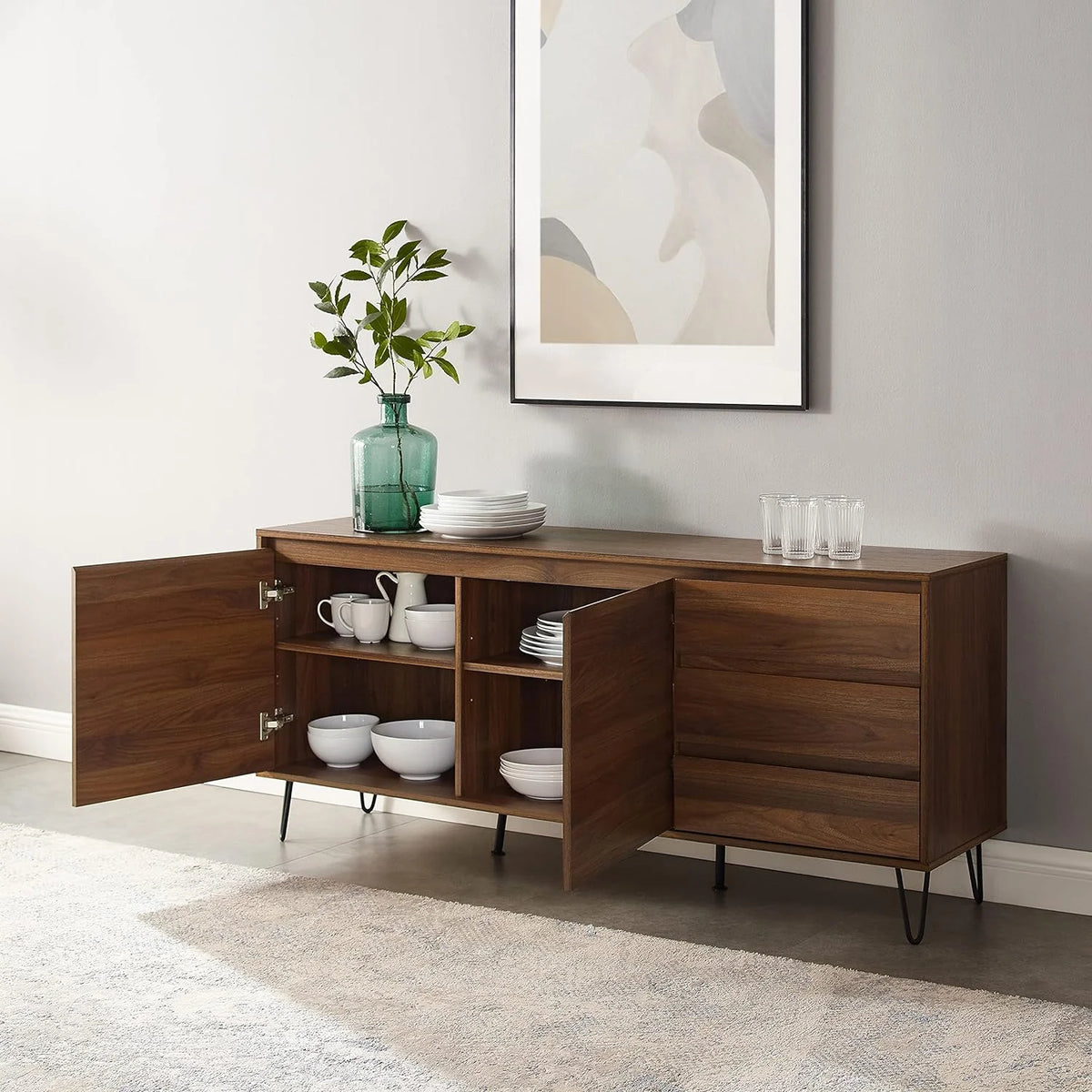 Brown Oak Record Storage Sideboard C8095