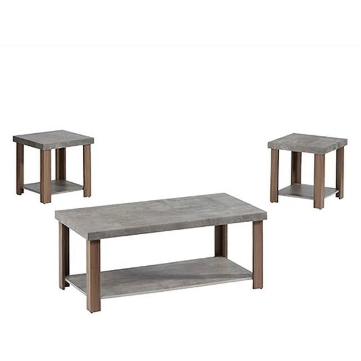 Gray Oak Cocktail Table & 2 End Tables Pack of 3 G463