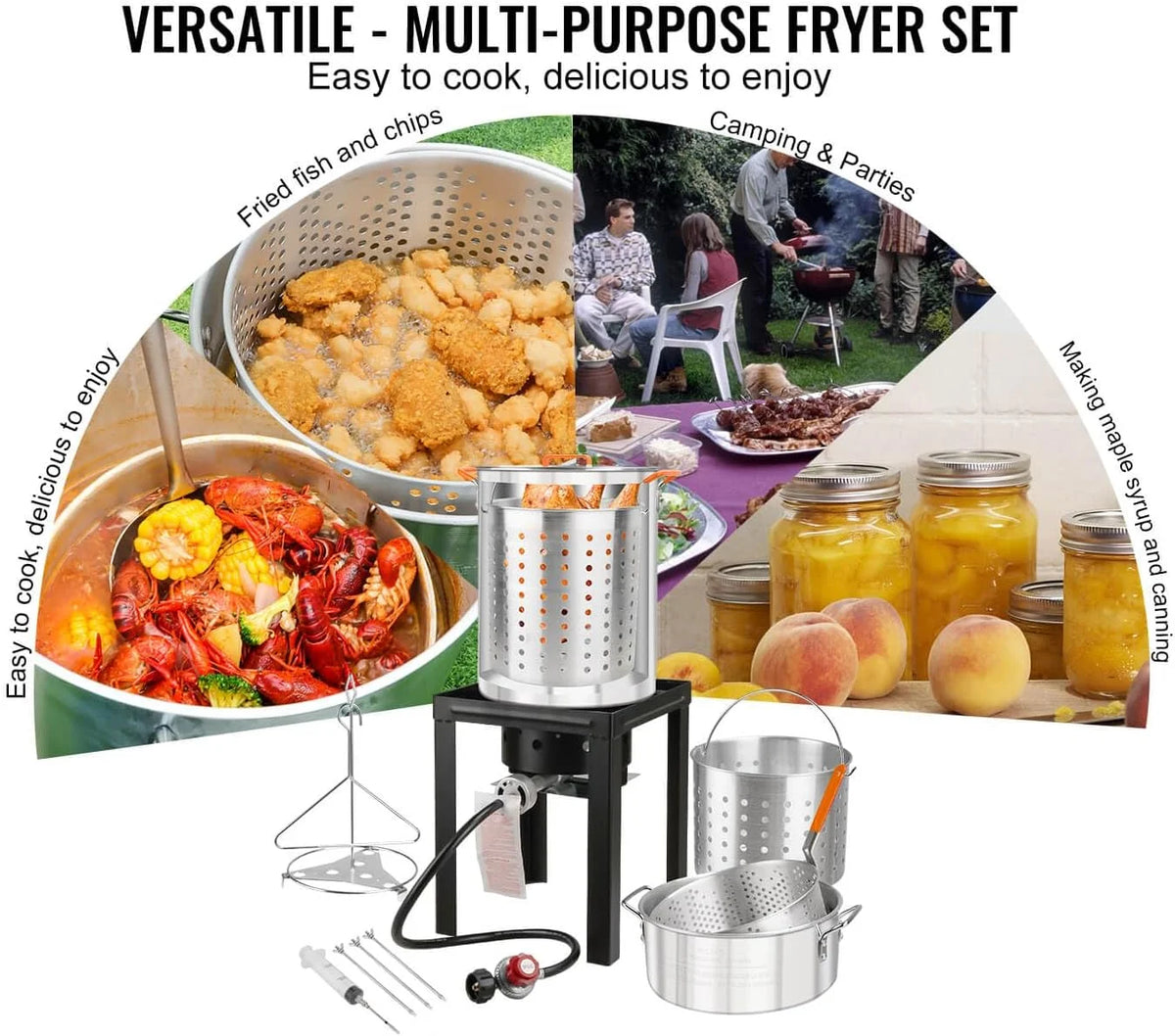 10 Quart Aluminum Propane Outdoor Fish Fryer Set W88206