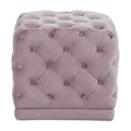 Pink Velvet Ottoman Stool L847757