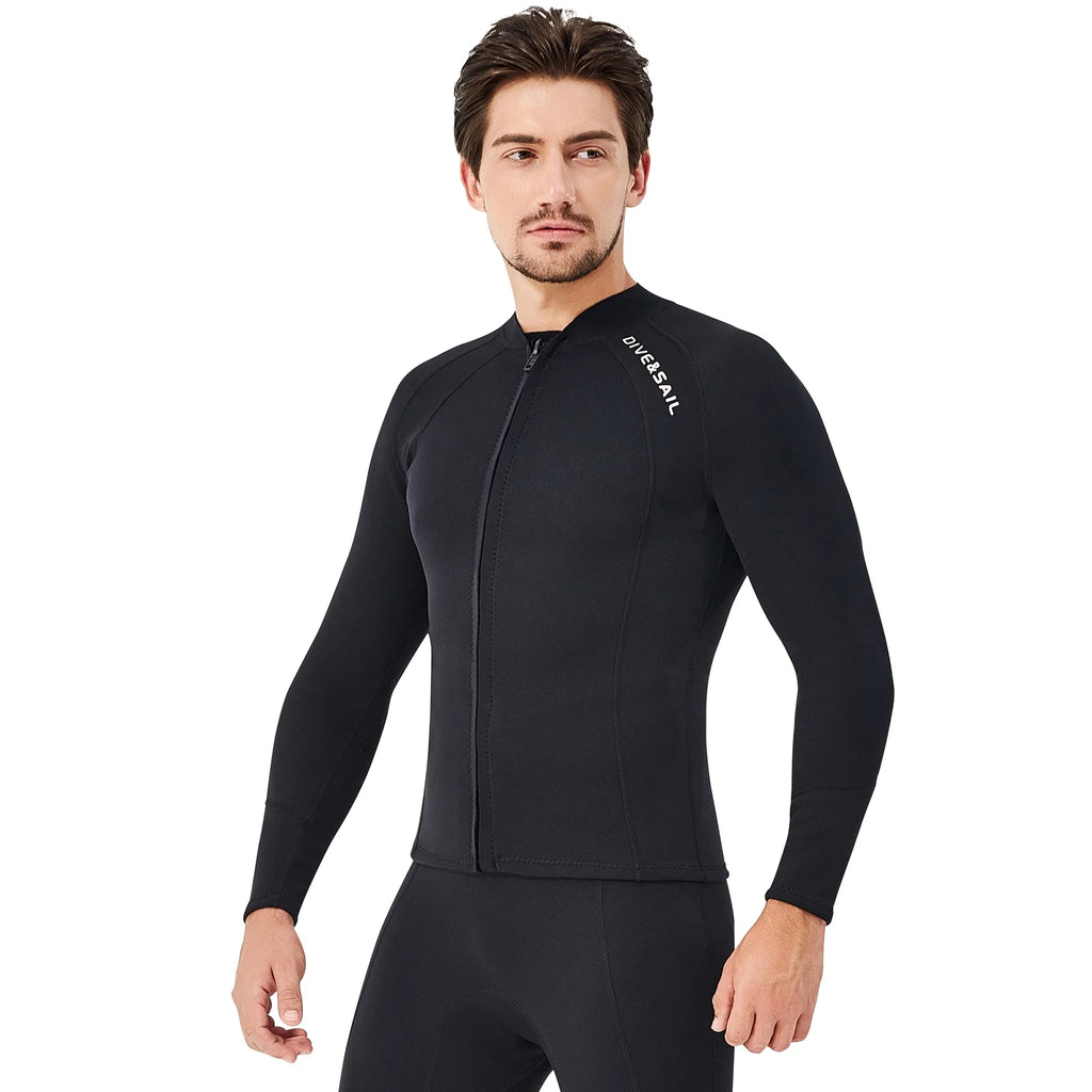 2mm Neoprene Front Zipper Wetsuits Jacket Long Sleeves M2087