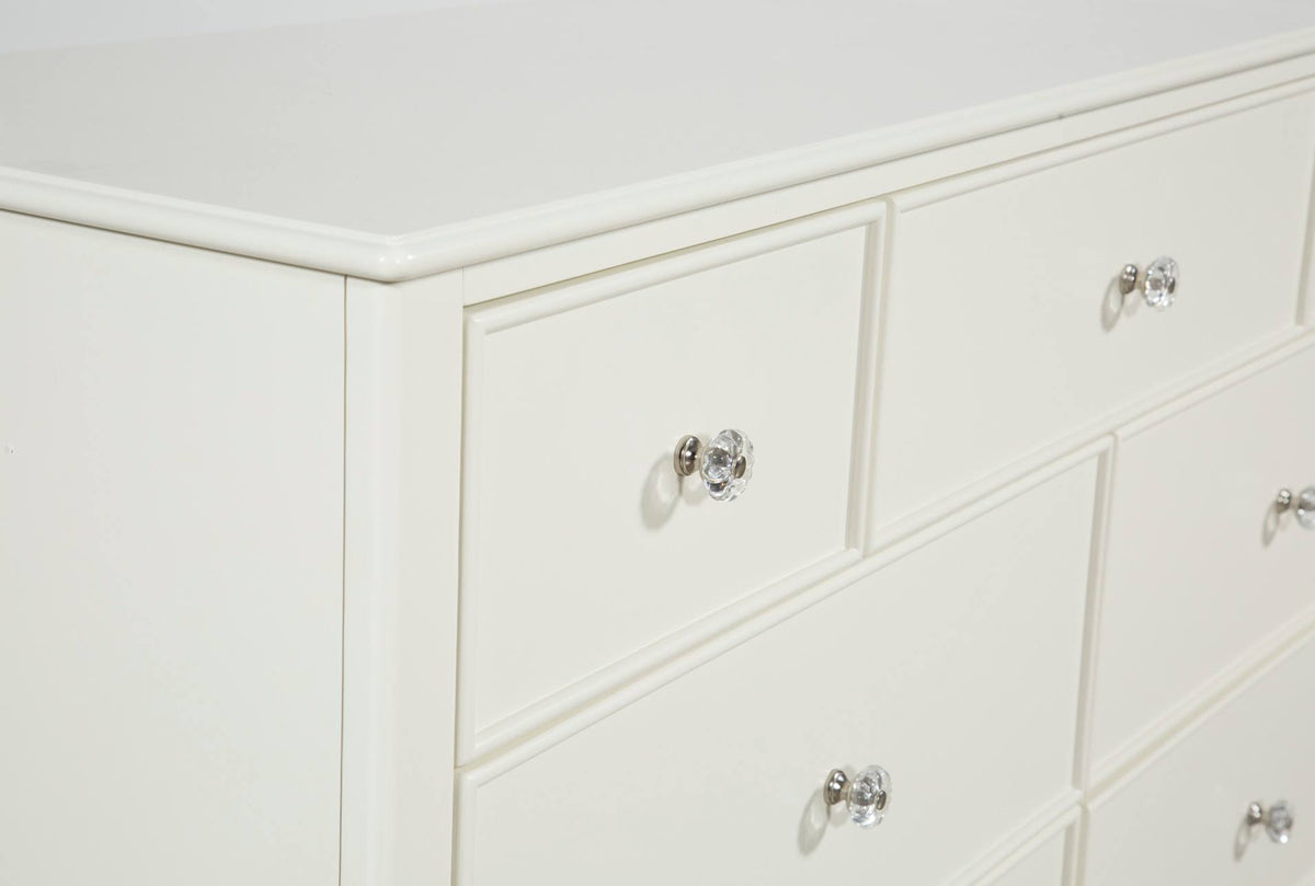 White 7 Drawer Wood Dresser F708