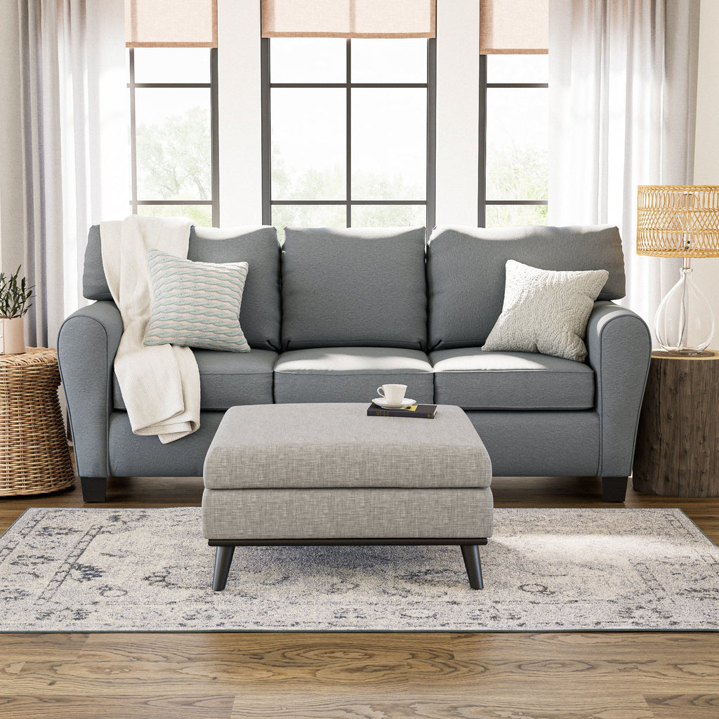 Light Gray Square Ottoman L598575