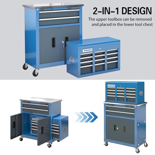 8 Drawer Rolling Tool Chest with Brake Wheels and Locking System N95361