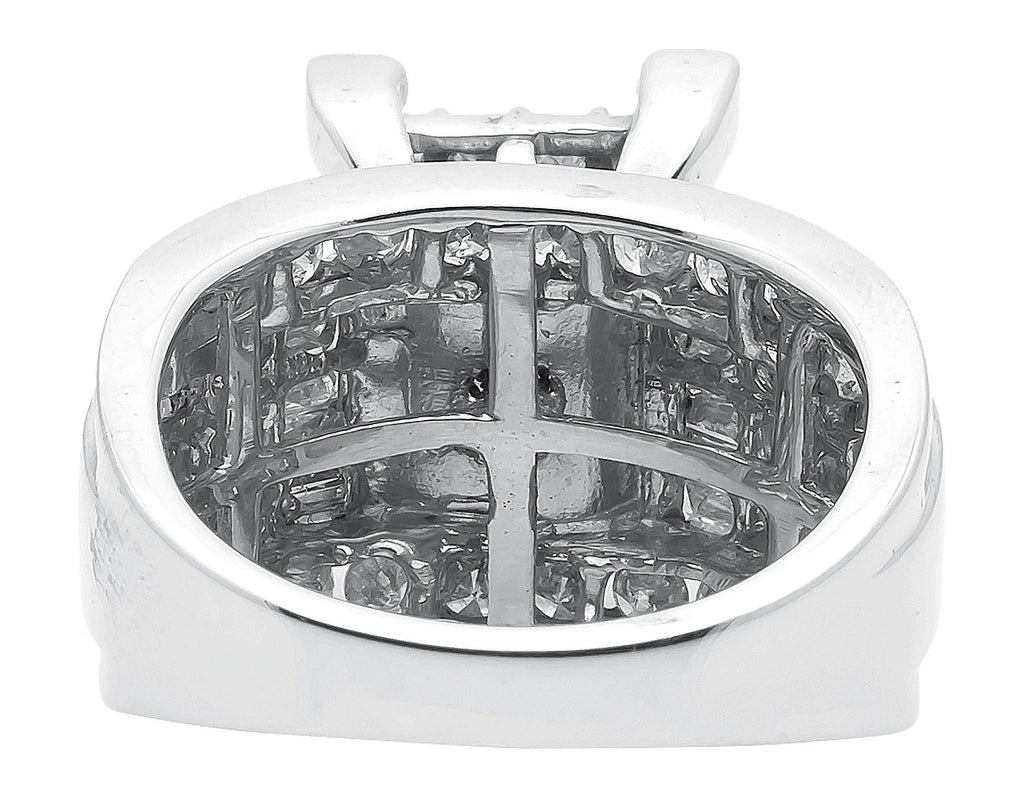 10k White Gold Princess Cut Cluster Engagement Ring Y9873