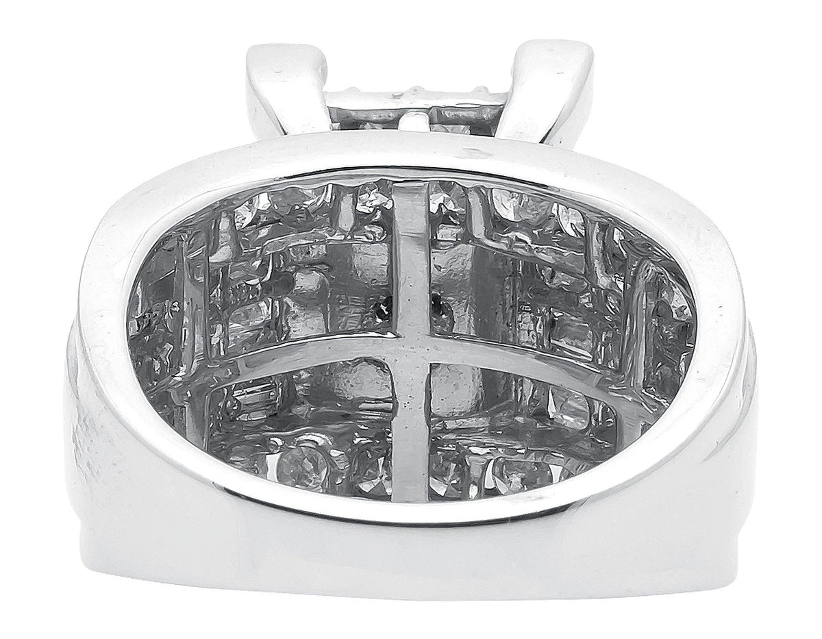 10k White Gold Princess Cut Cluster Engagement Ring Y9873