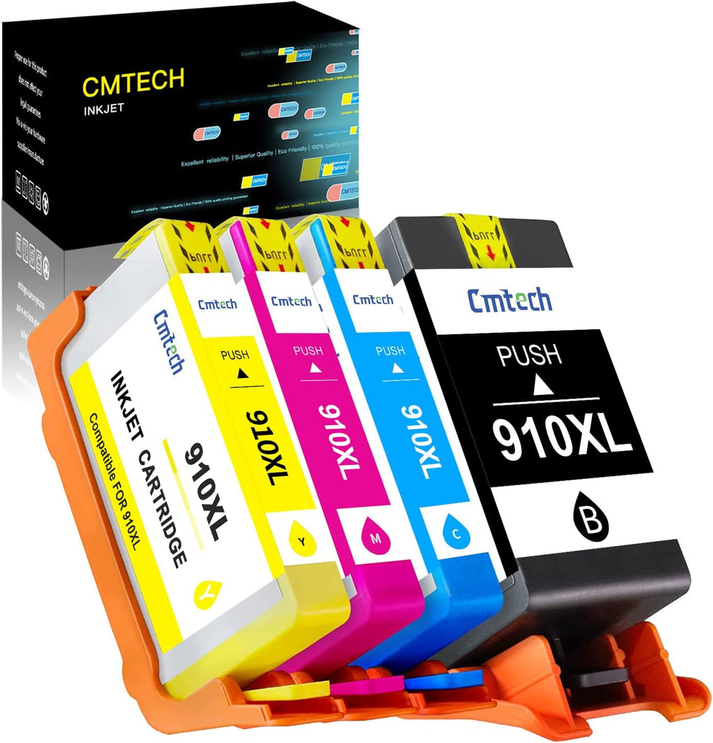 Compatible 910XL Ink Cartridges 4 Pack for HP OfficeJet Pro 8025 8035 Printer J440