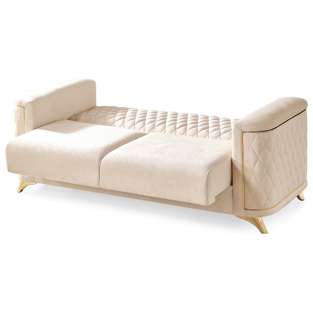Ivory Velvet Loveseat R500806