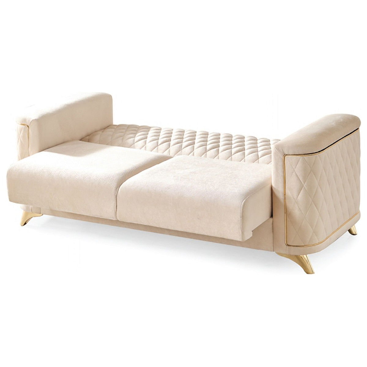 Ivory Velvet Loveseat R500806