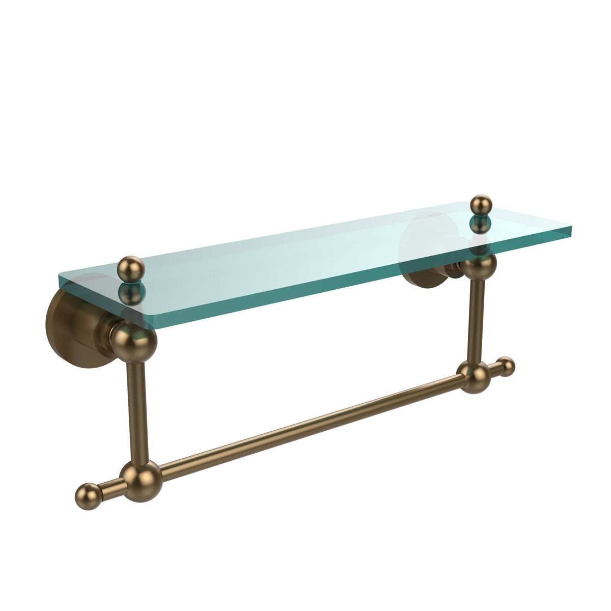 16" Glass Vanity Shelf with Towel Bar Matte Black V625312