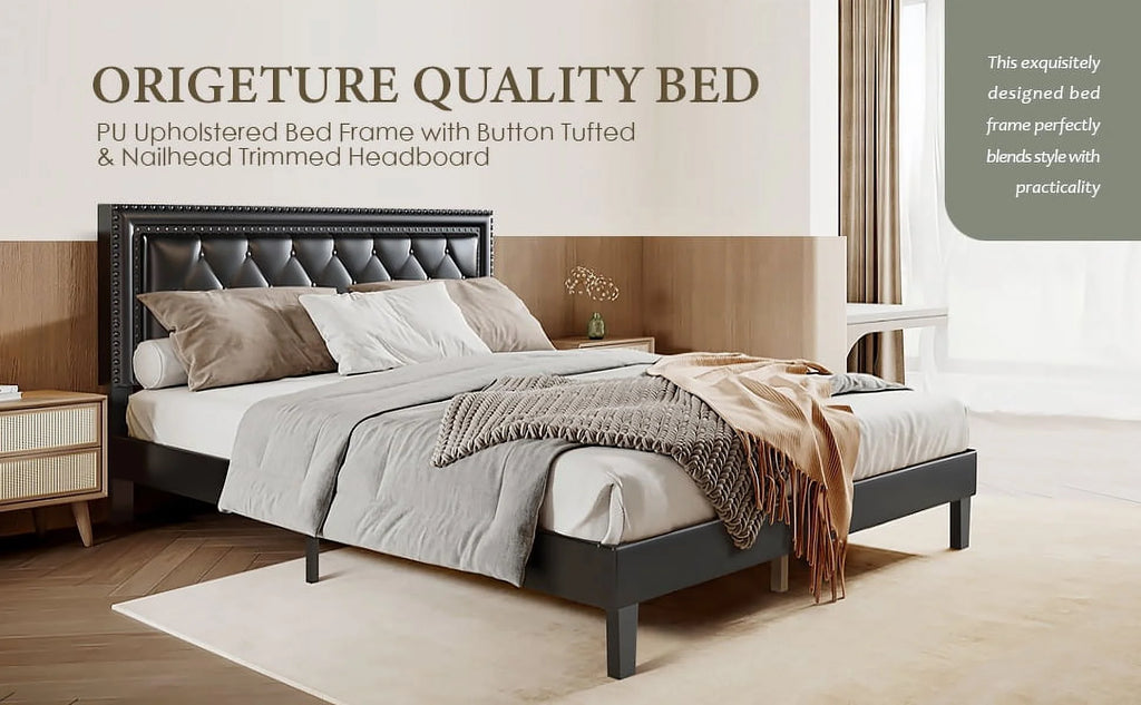 Queen Size Wood Slat Bed Frame A409519