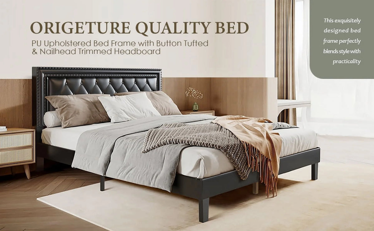 Queen Size Wood Slat Bed Frame A409519