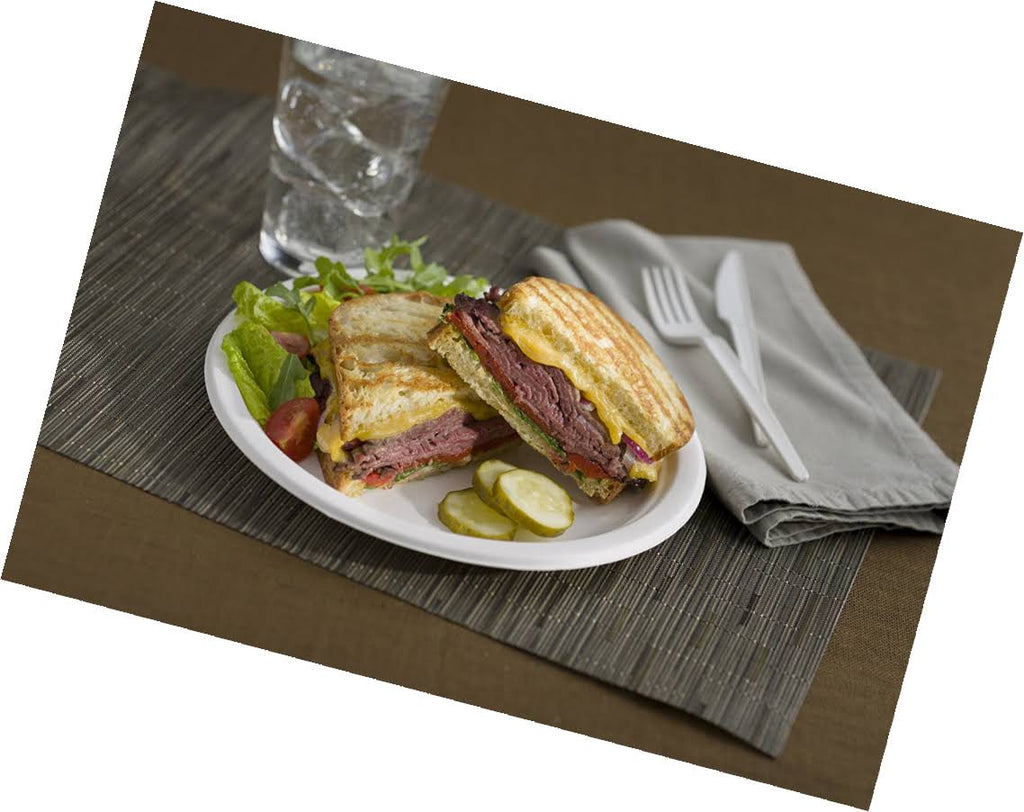 500-Count 9-Inch Compostable Sugar Cane Fiber Plate A618572