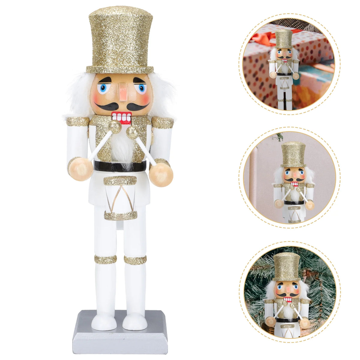 White Wooden Nutcracker Soldier Doll Christmas Decor L962813