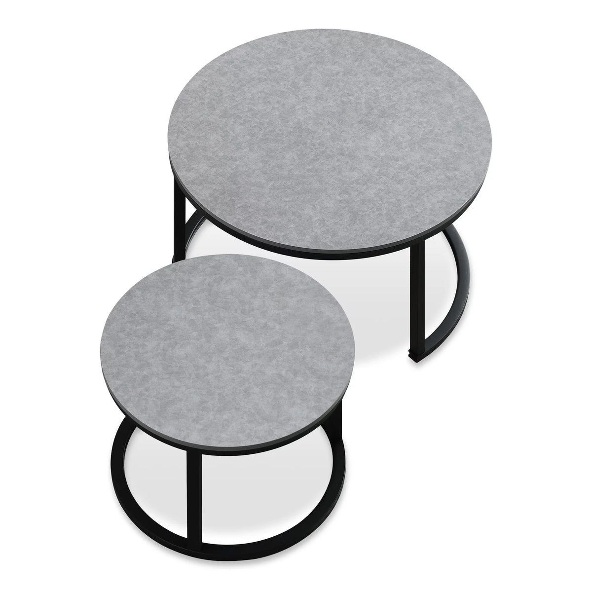 Round Nesting Coffee Table Set Metal Frame Gray F24283