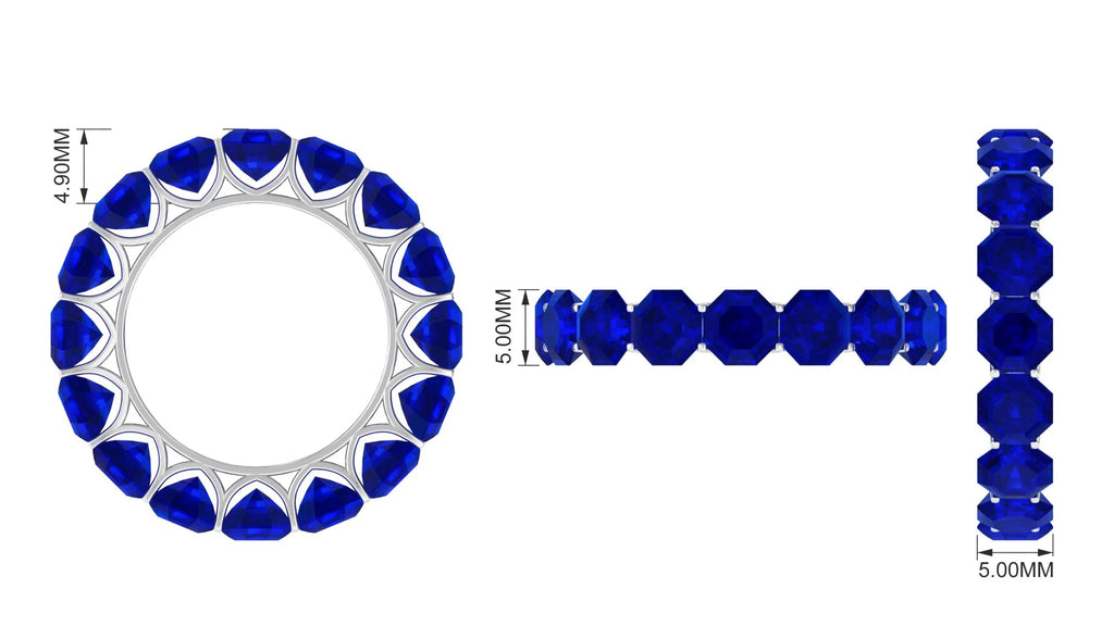925 Sterling Silver Blue Sapphire Full Eternity Ring N945750