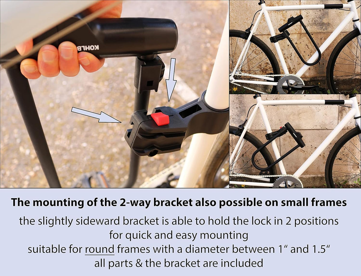 Large Bicycle U Lock with 67” Cable, Pack of 2 N11725