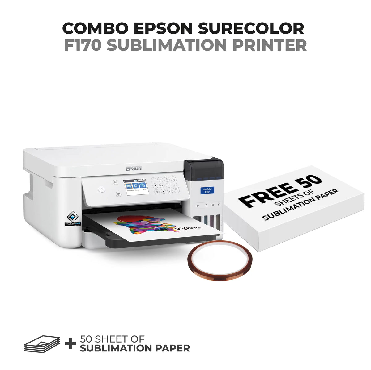 Dye Sublimation Printer with Sublimation Paper and Thermal Tape C849502