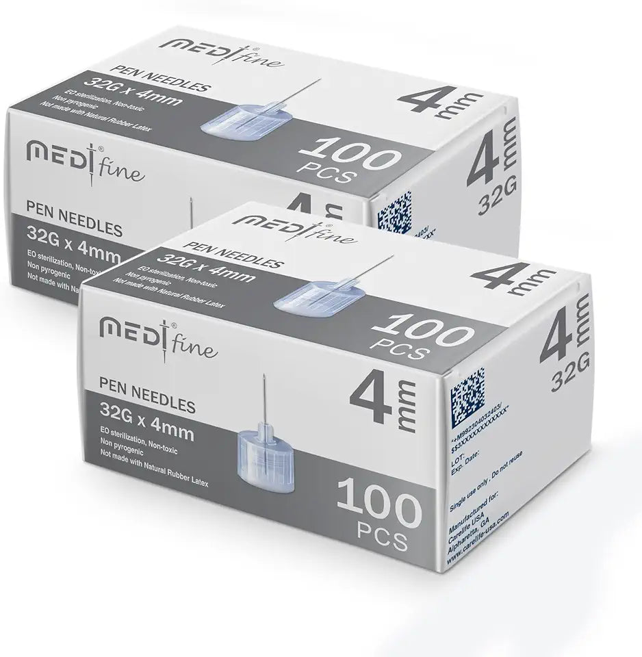 32G 4mm Insulin Pen Needles 100 Ct Pack of 2 Z42431
