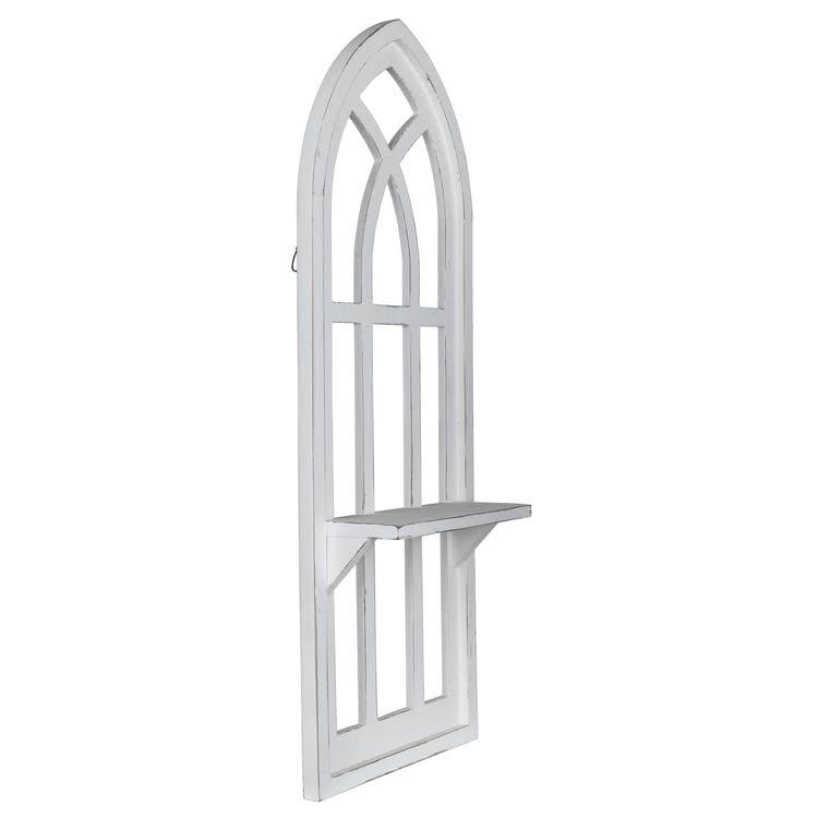 Distressed Window Arch with Shelf Wall Decor E435288
