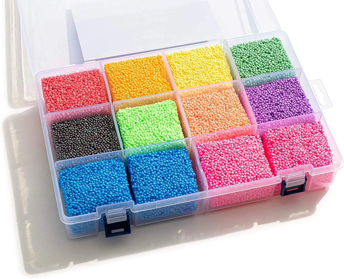 Fun Foam Modeling Foam Beads Play Kit, 12 Blocks Educational Clay for Arts Crafts Kindergarten Toys K3422