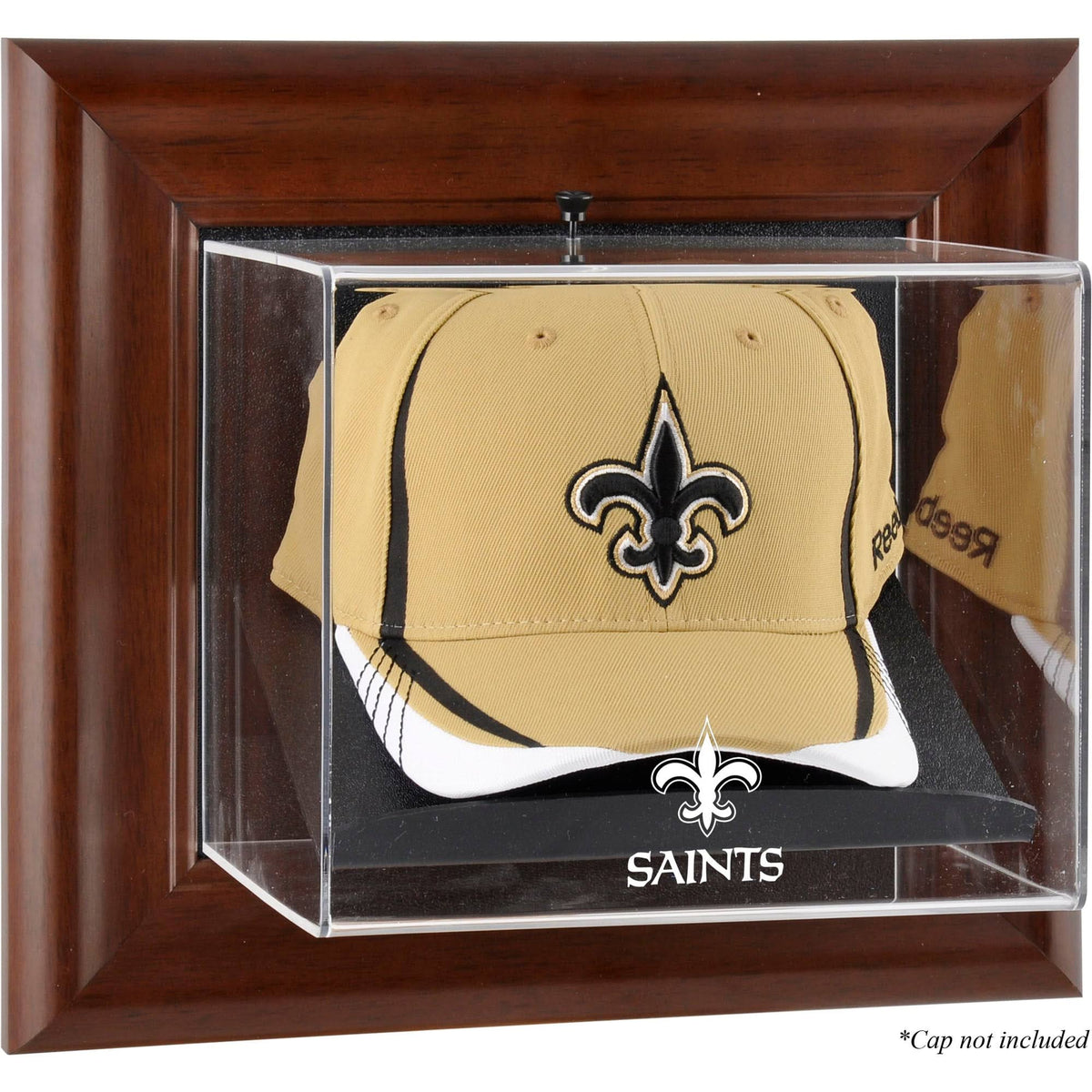 Brown Framed Wall-Mountable Baseball Cap Display Case J61082