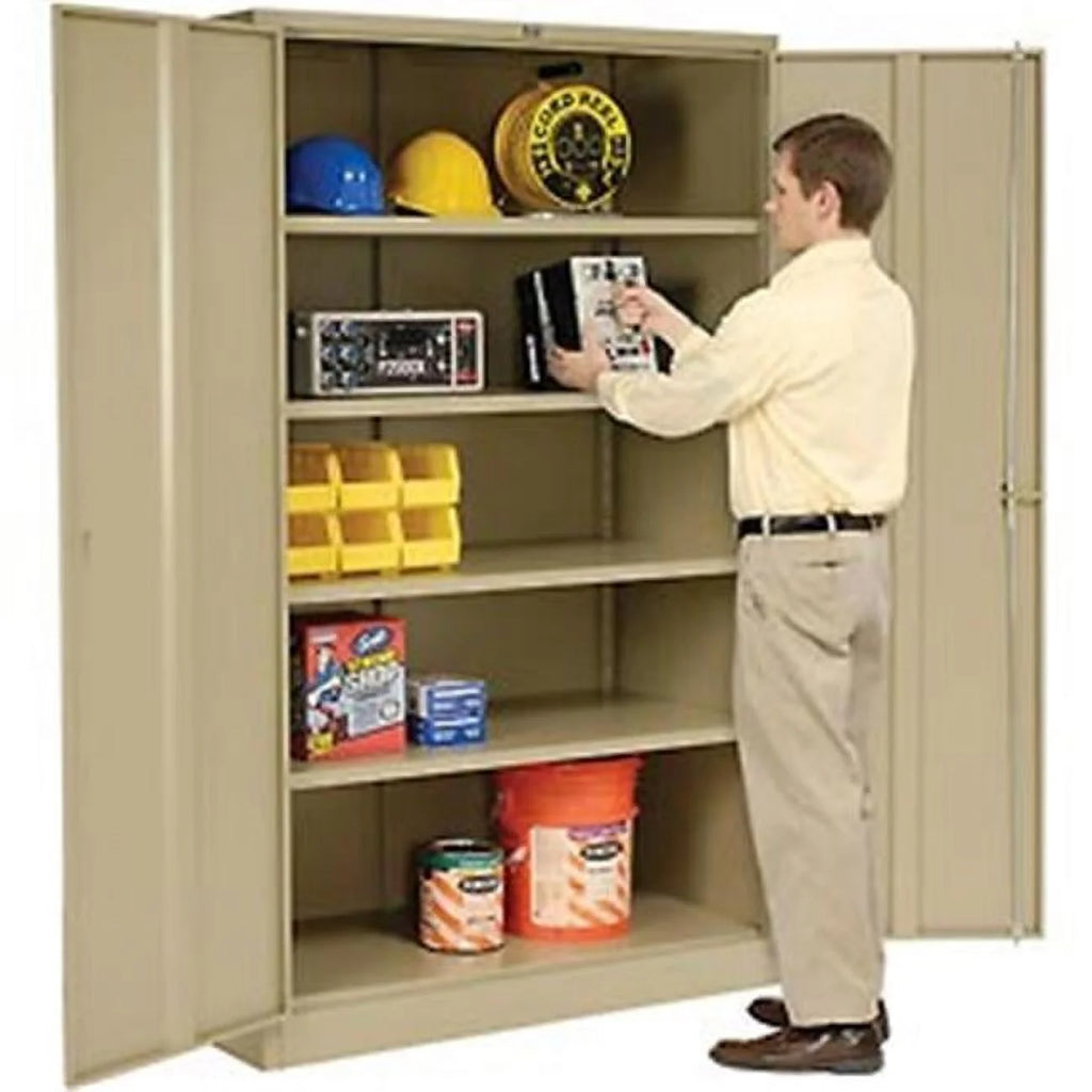 Assembled Storage Cabinet, Tan - 48 x 18 x 78 in. I9837