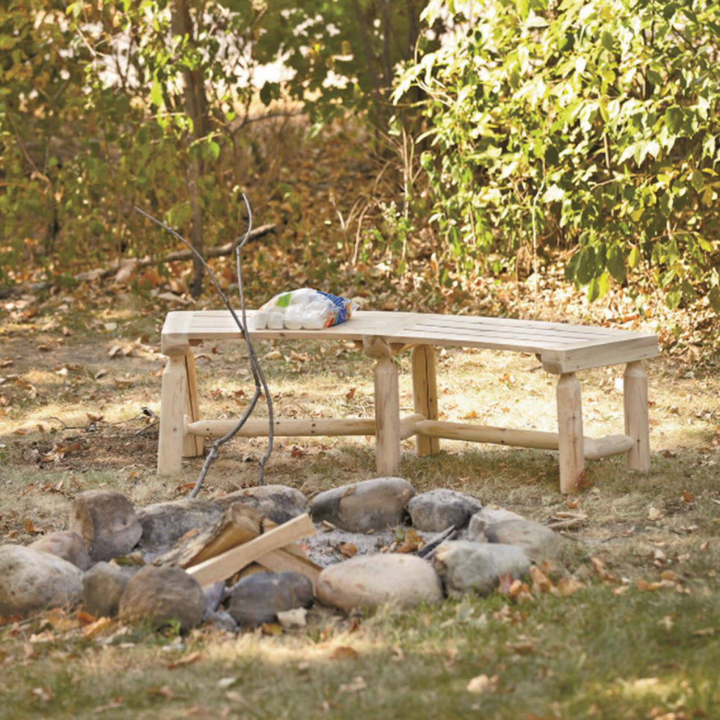 Log Fire Pit Bench D921